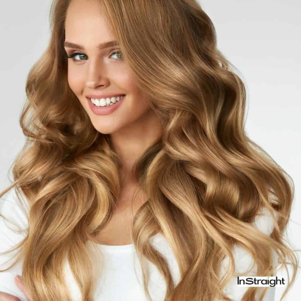 woman with beautiful wave hair